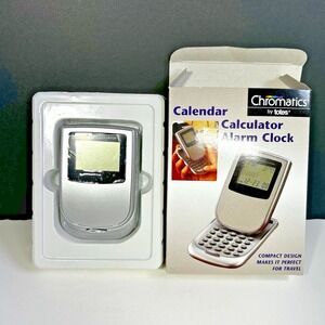 Chromatics by Totes Calendar Calculator Alarm Clock Travel Desk NEW NOS